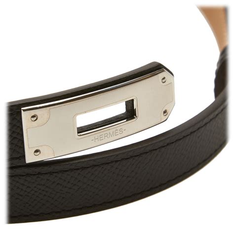 hermes kelly belt black silver